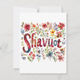 Cartão De Agradecimento Shavuot - Design de Shavuot Floral