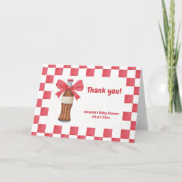 Cartão De Agradecimento She is Ready to Pop Soda Bottle Baby Shower