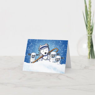 Cartão De Agradecimento Shepherd Westie e Sheep Christmas Note Card
