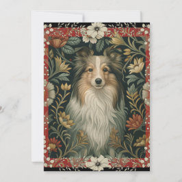Cartão De Agradecimento Shetland Sheepdog Sheltie Garden Tapestry Invites