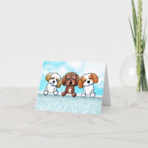 Cartão De Agradecimento Shih Tzu Trio Obrigado