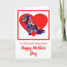 Shihpoo Silhouette Dog Red Heart Day Card