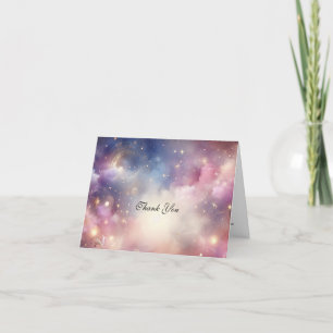 Cartão De Agradecimento Shimmering Celestial Stardust Skies Casamento