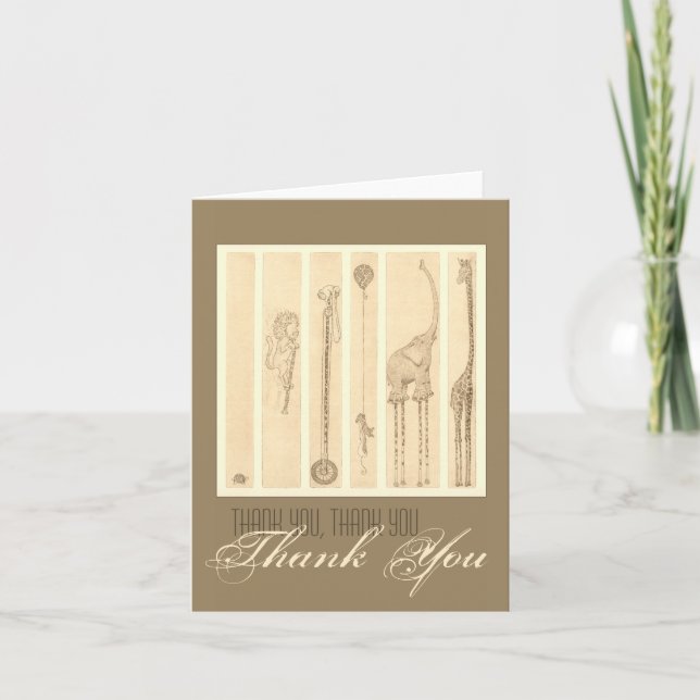 Cartão De Agradecimento "Siga a girafa líder" Obrigado (Frente)