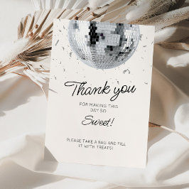 Cartão De Agradecimento Silver Disco Ball Aniversário