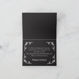 Cartão De Agradecimento Silver Elegance Collection Wedding Folded