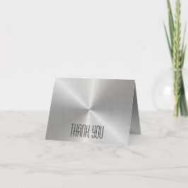 Cartão De Agradecimento Silver Metal Shine - Obrigado Nota