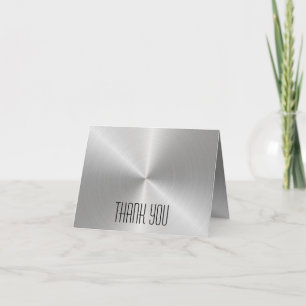 Cartão De Agradecimento Silver Metal Shine - Obrigado Nota