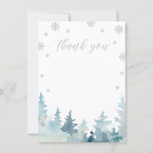 Cartão de Agradecimento Silver & Purple Winter Won