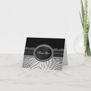 Cartão De Agradecimento Silver Zebra Thank You Cards
