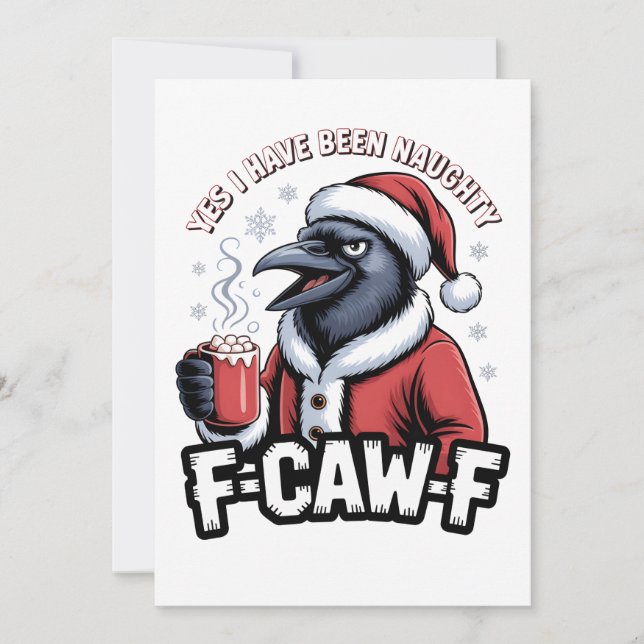 Cartão De Agradecimento Sim, Eu Fui Travesso F-Caw-F Divertido Natal   (Frente)