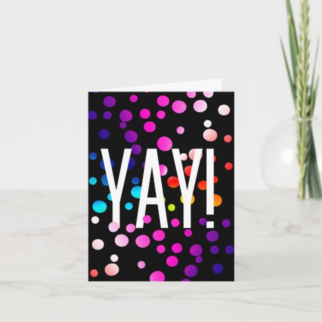 Cartão De Agradecimento Sim! Obrigados Pontos Neon (Frente)