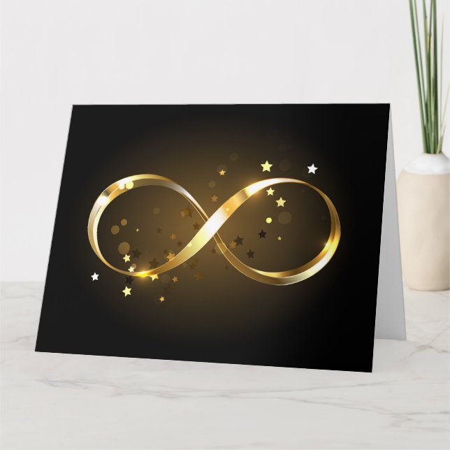 Cartão De Agradecimento Símbolo Infinity do ouro (Frente)