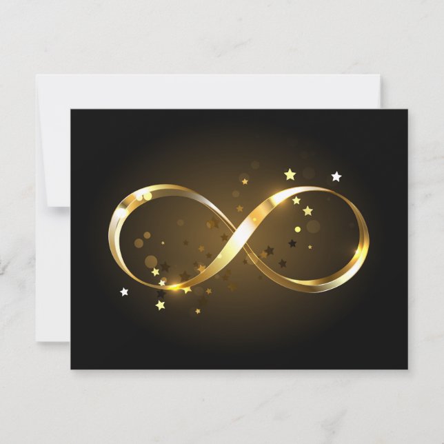 Cartão De Agradecimento Símbolo Infinity do ouro (Frente)