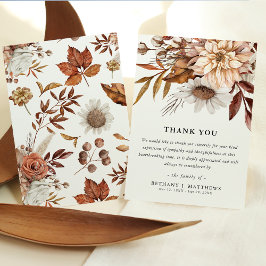 Cartão De Agradecimento Simpatia Autumn Fall Blooms Funeral