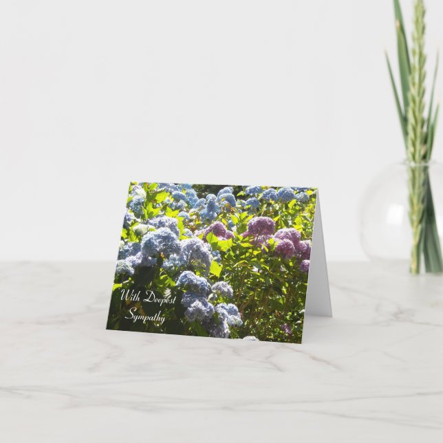 Cartão De Agradecimento Simpatia azul e cor-de-rosa do Hydrangea (Frente)
