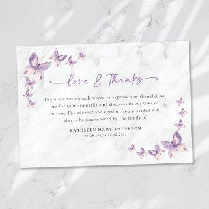 Cartão De Agradecimento Simpatia Borboletas Funeral