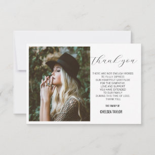 Cartão De Agradecimento Simpatia de Foto Elegante Personalizada pelo Funer