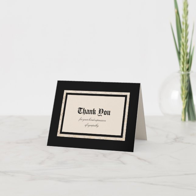 Cartão De Agradecimento Simpatia do vazio Obrigado Nota Design Clássica (Frente)