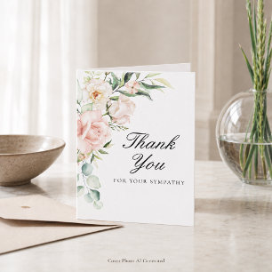 Cartão De Agradecimento Simpatia Foto Floral Rosa Funeral Dobrada