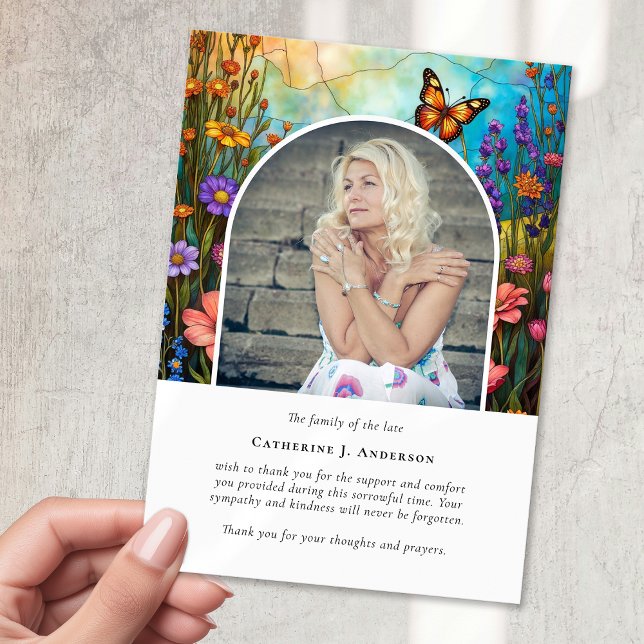 Cartão De Agradecimento Simpatia Fotográfica Memorial Floral da Borboleta  (Criador carregado)