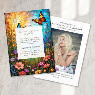 Cartão De Agradecimento Simpatia Fotográfica Memorial Floral da Borboleta