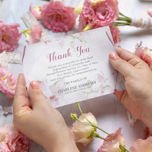 Cartão De Agradecimento Simpatia Funeral Orquídea Rosa Suave