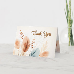 Cartão De Agradecimento Simpatia Funeral Pampas Grass Beige Blue FOTO