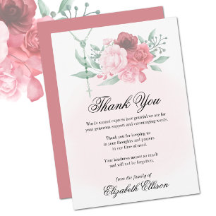 Cartão De Agradecimento Simpatia Funeral Rosas Rosárias