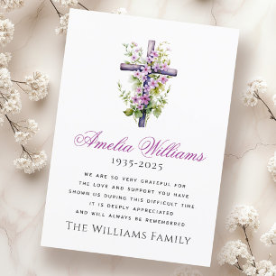 Cartão De Agradecimento Simpatia funerária de flor aquática obrigado você