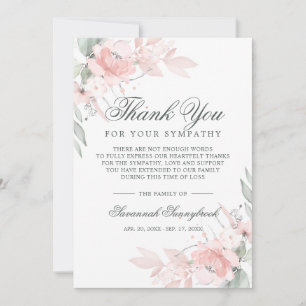 Cartão De Agradecimento Simpatia Invasão Funeral Floral de Aquarela