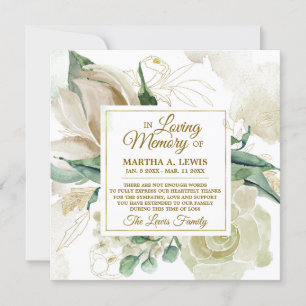 Cartão De Agradecimento Simpatia Memória Creme Floral OBRIGADO