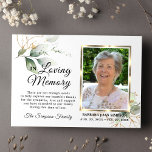 Cartão De Agradecimento Simpatia Memória Funeral Greenery OBRIGADO Foto<br><div class="desc">Elegante simpatia e memória no obrigado de MEMÓRIA AMOR que você cartão com fotos. Fácil de adicionar foto/foto do seu amado. Moldura falsa de ouro com traço de pincel em um verde de cor d'água deixa fundo dourado. Deem-nos durante ou enviem-nos depois do funeral. Faz o excelente ficar calmo, a...</div>