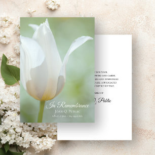 Cartão De Agradecimento Simpatia Memorial Funeral Primavera da Tulipa Bran