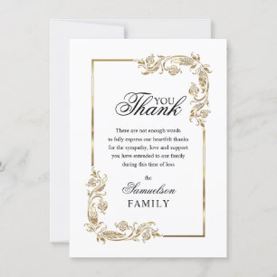 Cartão De Agradecimento Simpatia Memorial White FOTO Dourada Muito Obrigad