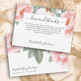 Cartão De Agradecimento Simpatia Obrigado Bereavement Floral Memorial