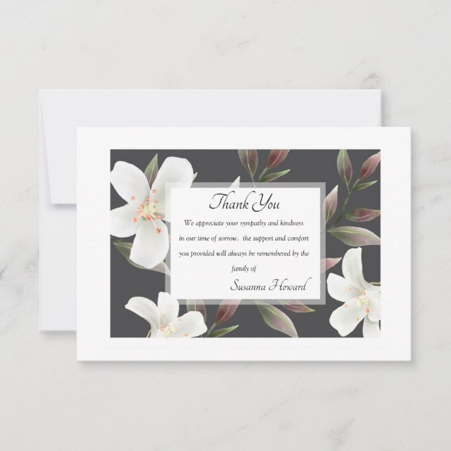 Cartão De Agradecimento Simpatia Obrigado Floral (Frente)