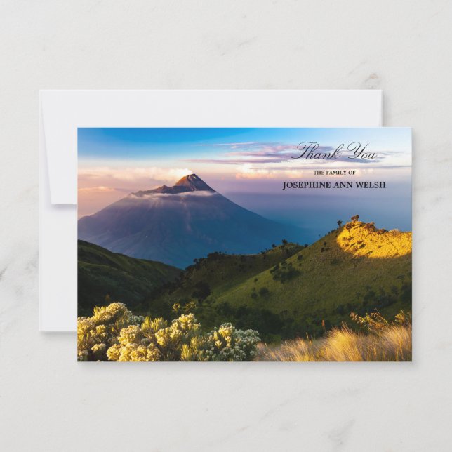 Cartão De Agradecimento Simpatia Obrigado Fotografia Memorial Mountain (Frente)