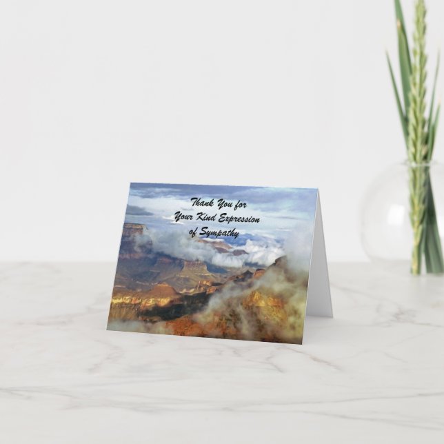 Cartão De Agradecimento Simpatia Obrigado, Grand Canyon Clouds Note (Frente)