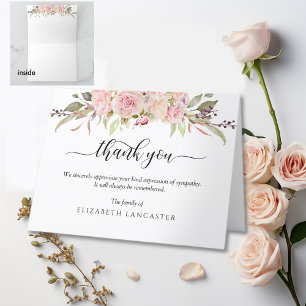 Cartão De Agradecimento Simpatia Obrigado Nota Fotográfica, Funeral Flora