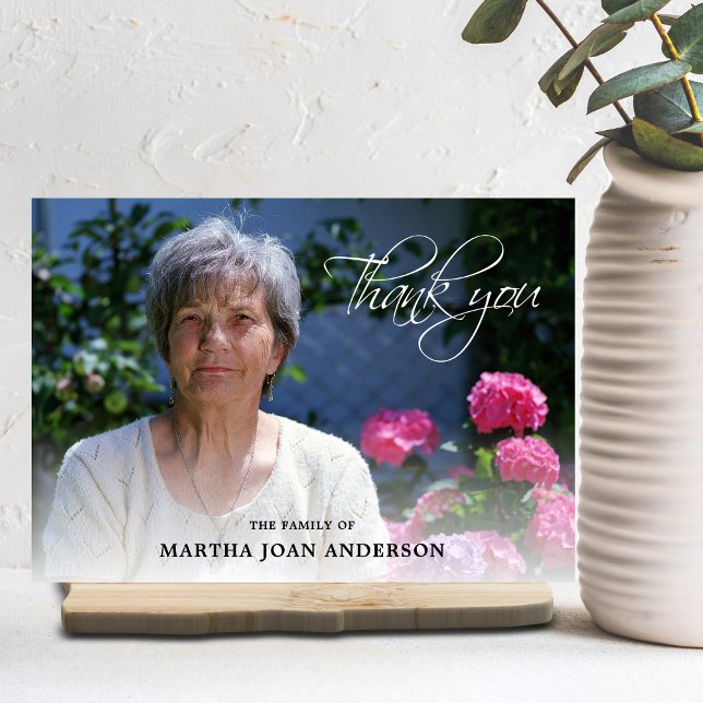 Cartão De Agradecimento Simpatia OBRIGADO Serviço Funeral | adicionar FOTO (Criador carregado)