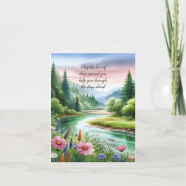 Cartão De Agradecimento Simpatia Paisagem de Aquarela