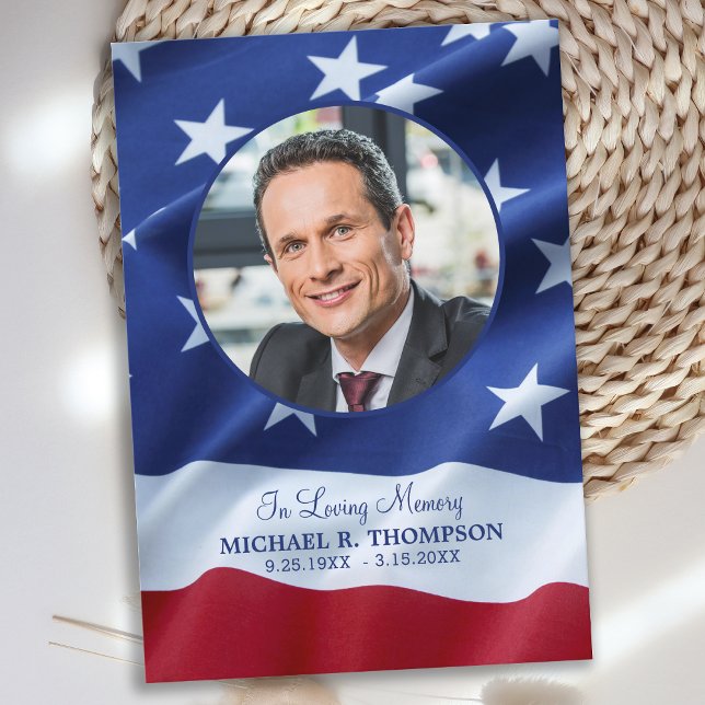 Cartão De Agradecimento Simpatia Patriótica Memorial Foto do Funeral Veter (Criador carregado)