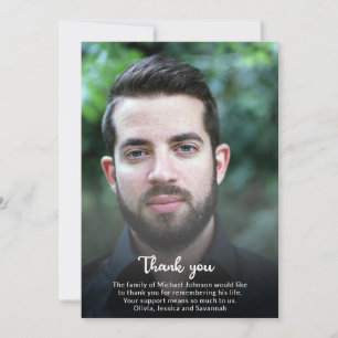 Cartão De Agradecimento Simpatia pelo Luto Personalizado com Foto Funeral 