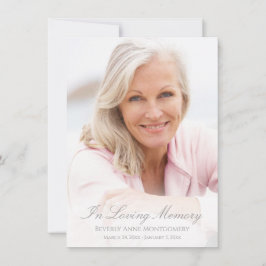 Cartão De Agradecimento Simpatia Simple Silver Script Photo Funeral