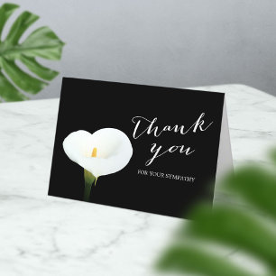 Cartão De Agradecimento Simpatia White Lily Flower Memorial Obrigado