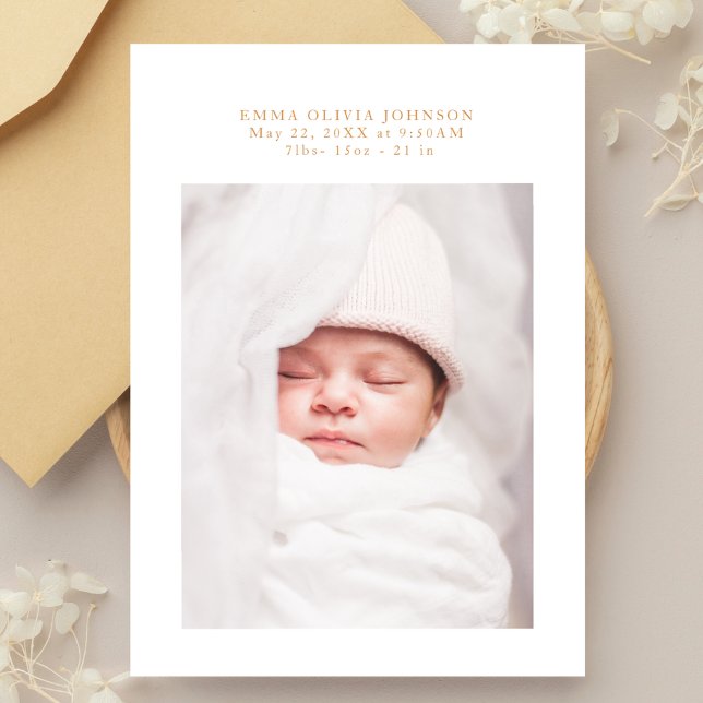 Cartão De Agradecimento Simple Elegant Gold Lettering Photo Baby Shower (Criador carregado)