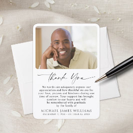 Cartão De Agradecimento Simple Funeral Photo Sympathy