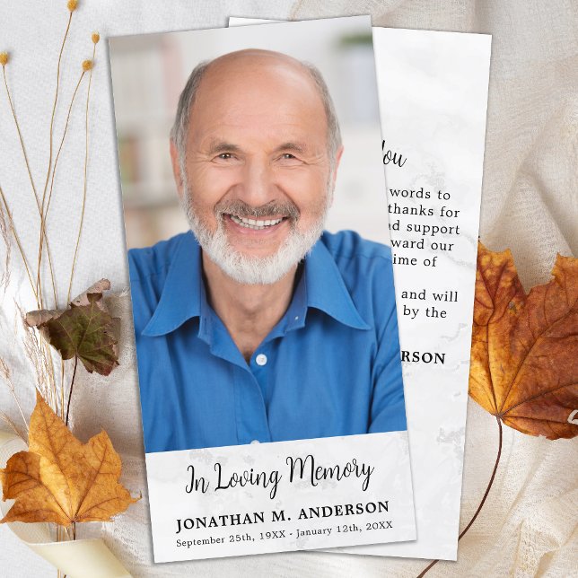 Cartão De Agradecimento Simple Memorial Foto Simples Simpatia Funeral (Criador carregado)