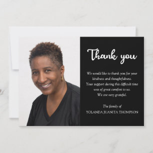 Cartão De Agradecimento Simple Photo Bereavement Simpatia Funeral Memorial